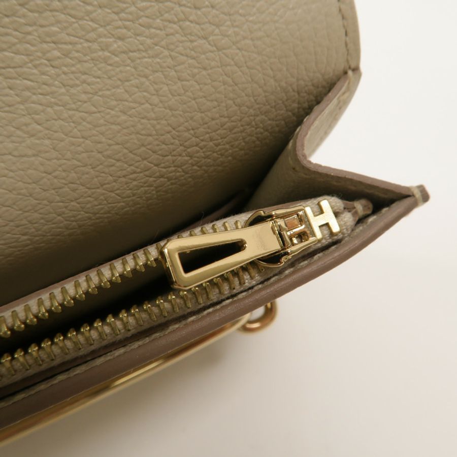HERMES Evercolor皮革Roulis Slim手拿包Beton-16