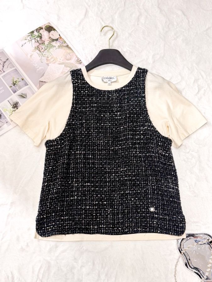 CHANEL Tweed馬甲短袖-0