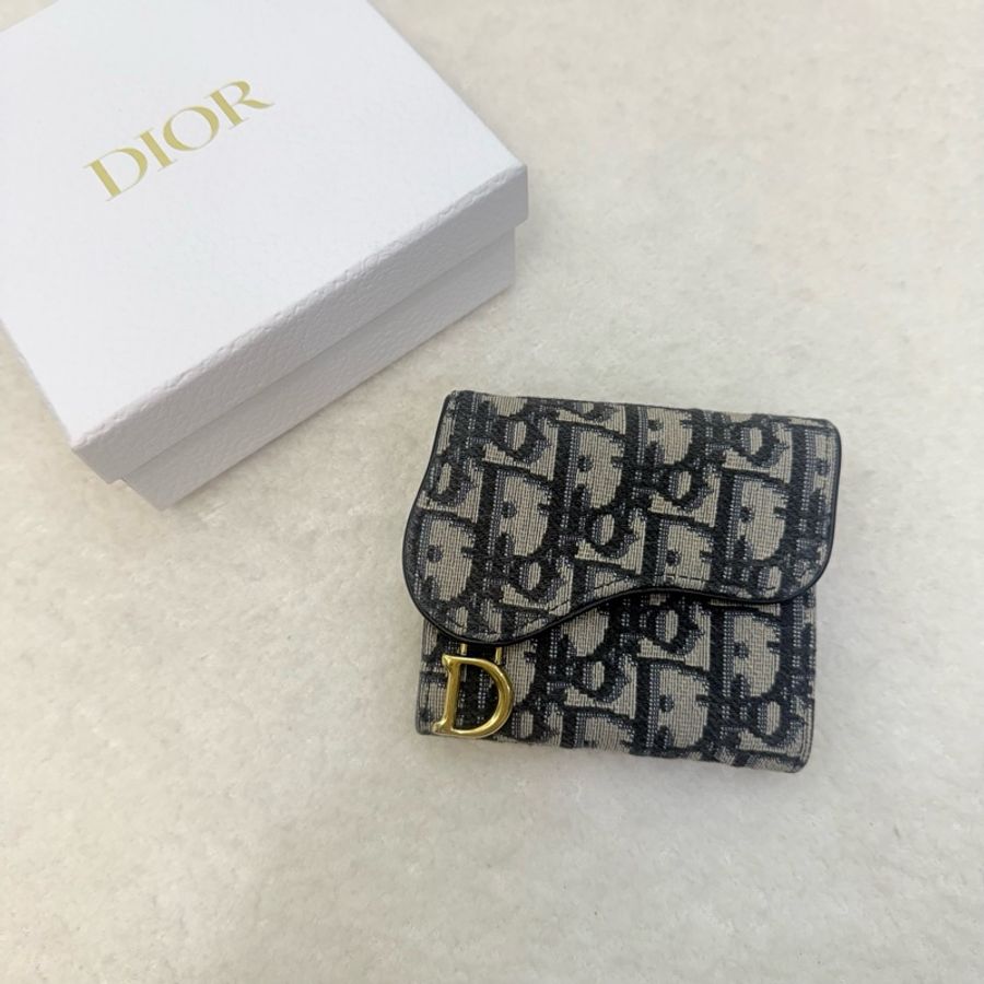 Dior藍堤花布Saddle louts短夾-0