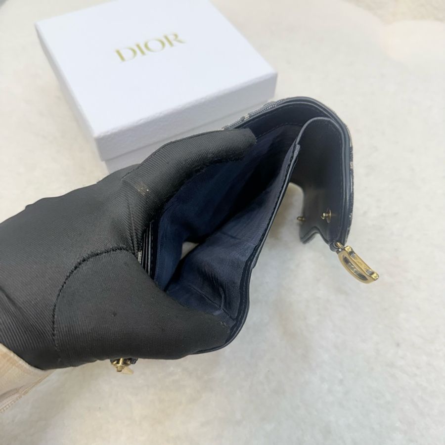 Dior藍堤花布Saddle louts短夾-15