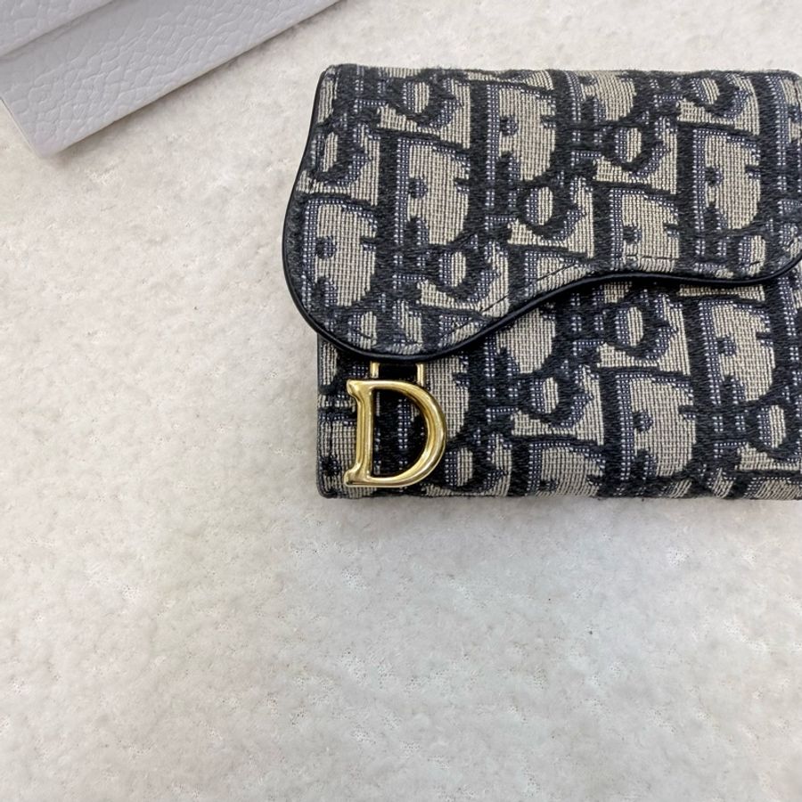 Dior藍堤花布Saddle louts短夾-16
