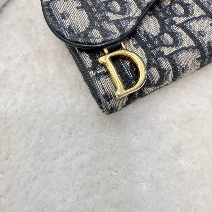 Dior藍堤花布Saddle louts短夾-17
