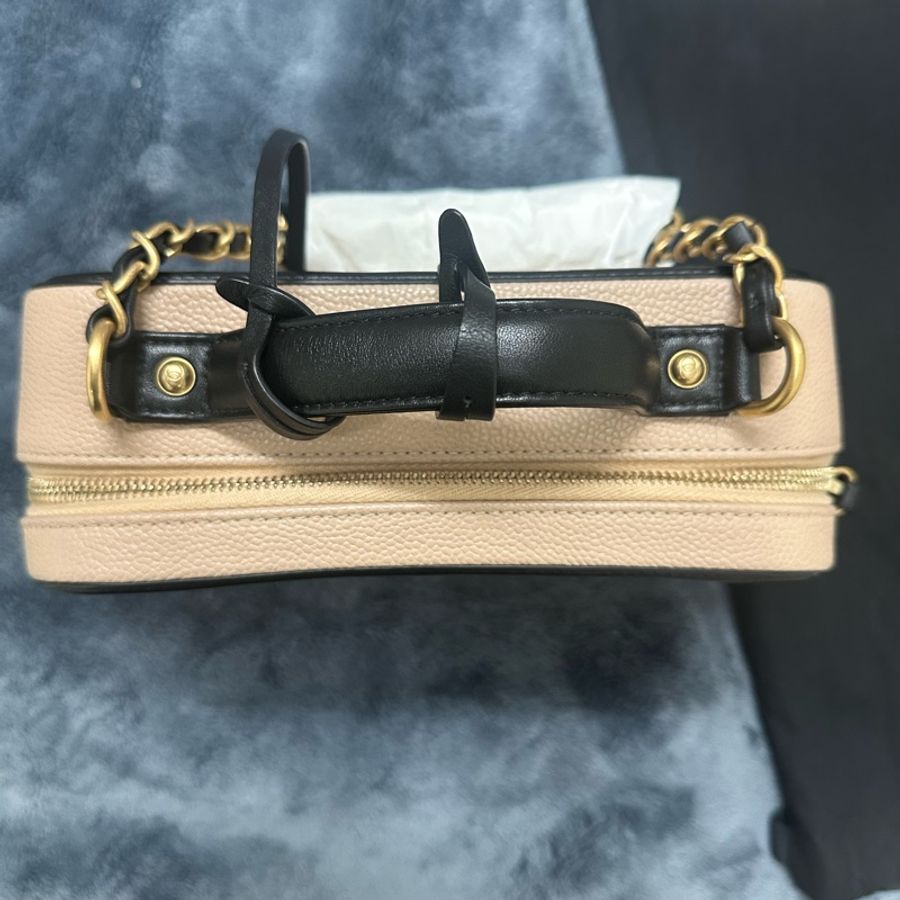 經典優雅 Chanel Filigree Vanity Case 荔枝皮化妝包/手提肩背包(附保卡、防塵袋)-2
