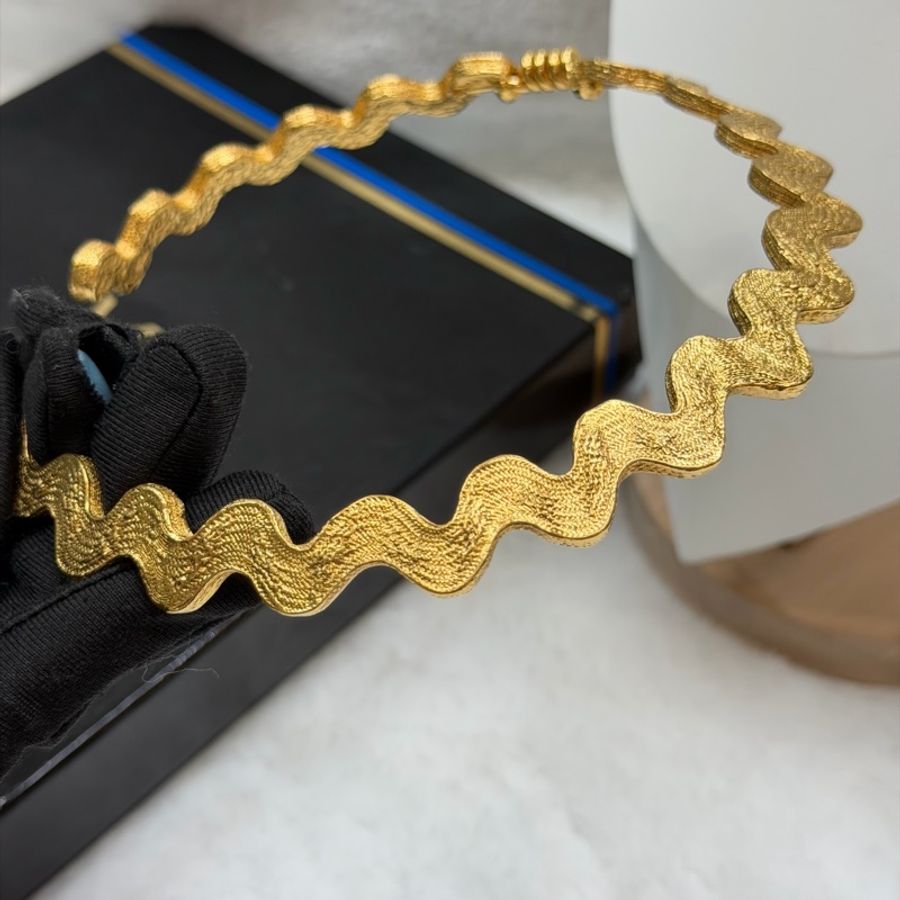 YSL 稀有 中古波浪紋鍍金項圈 I857-5