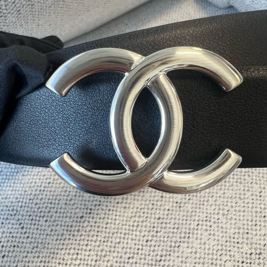 新品到貨 香奈儿Chanel经典款银色大logo双面腰带皮带尺寸 宽3cm长75/80/85/cm,無盒無塵袋-5