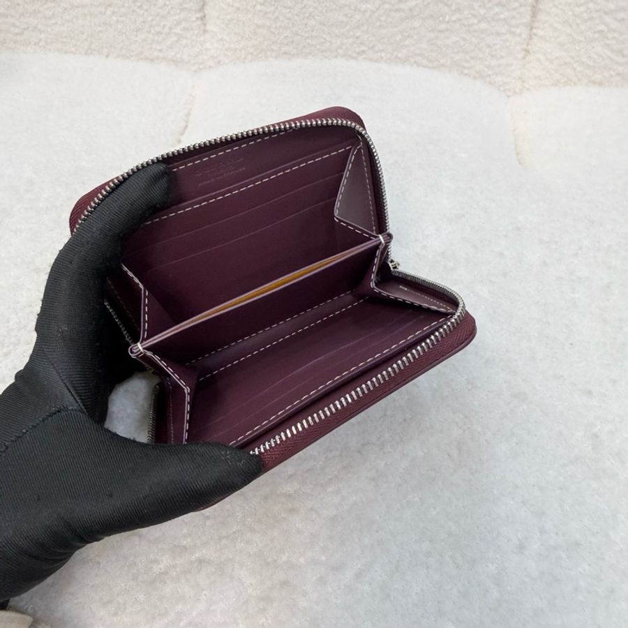 Goyard 酒紅色帆布MATIGNON PMㄇ拉短夾-16