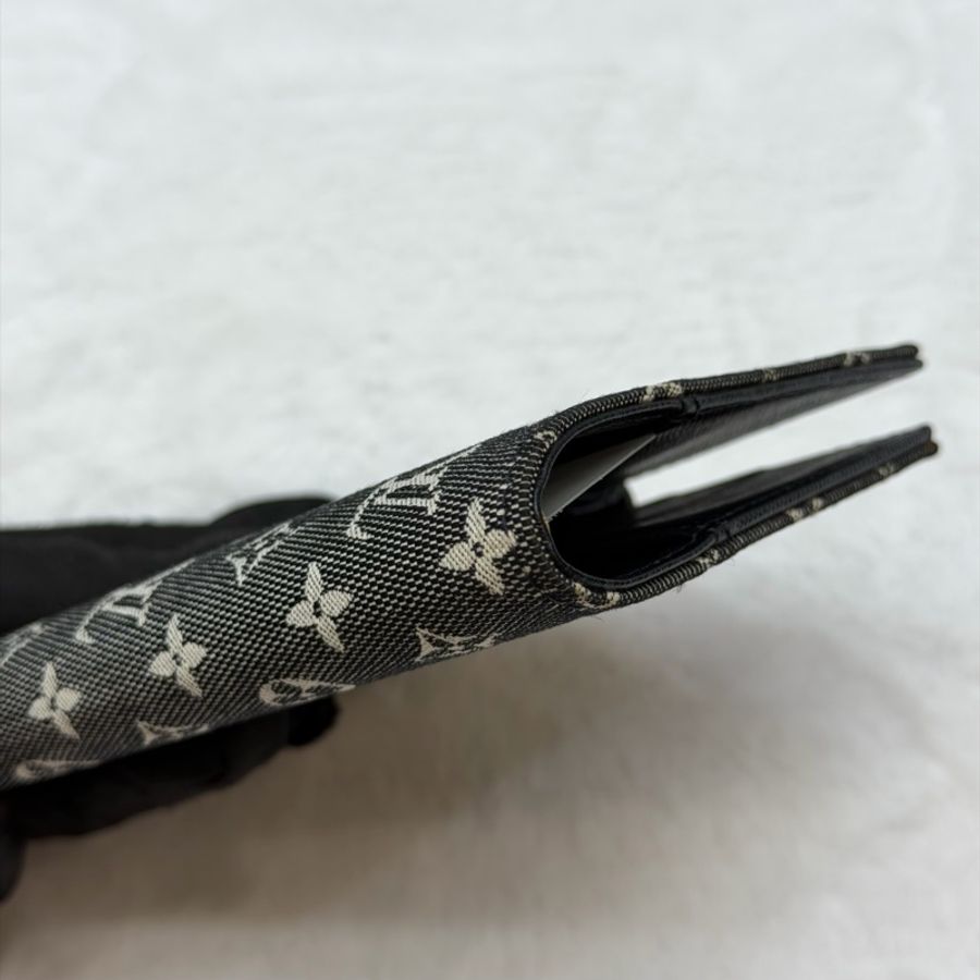 LV Mini Lin Agenda PM 黑色白花帆布拼皮手帳本 I876-14