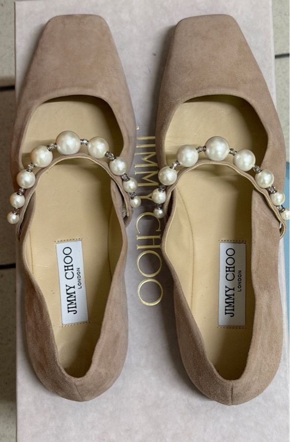 Jimmy choo 麂皮平底鞋-0