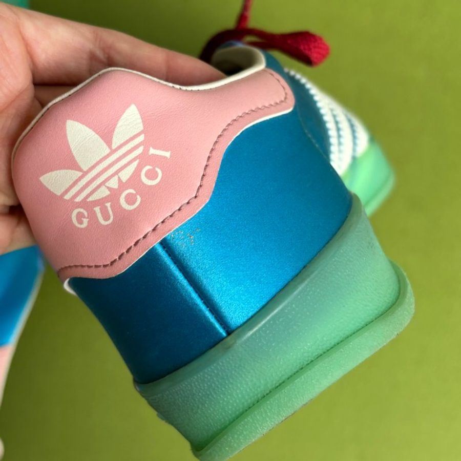 :: adidas x Gucci:: 聯名款 藍綠粉拼紅色鞋帶 多色球鞋 23.5號-22