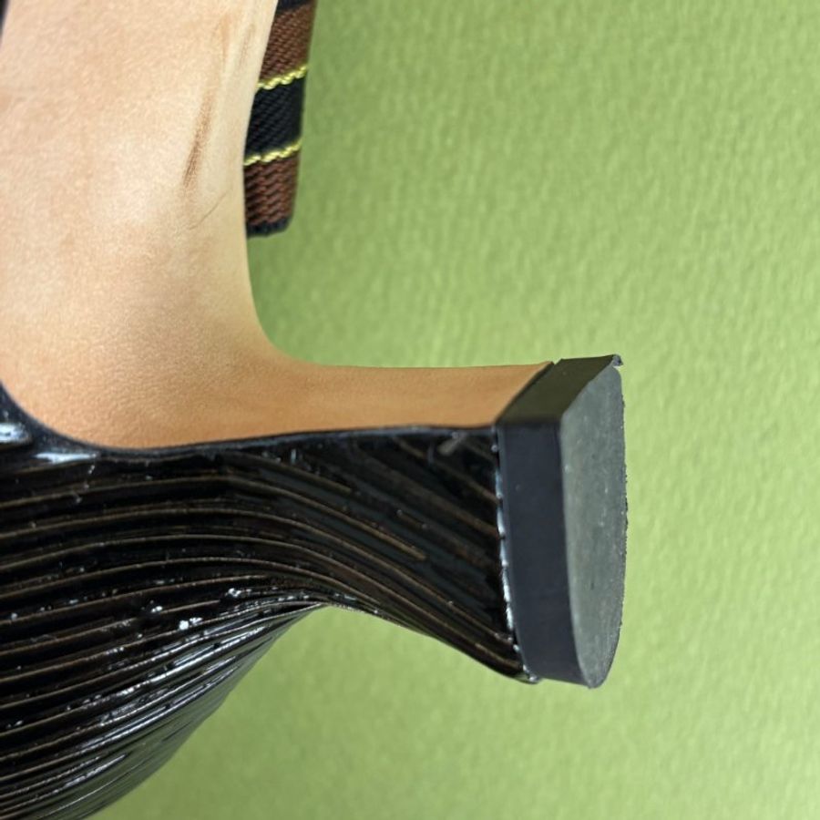 ::Fendi:: 超可愛拼色花朵格紋尖頭跟鞋 38號 Multicolor Fabric Colibri Pointed Toe Slingback Pumps Size 38-44