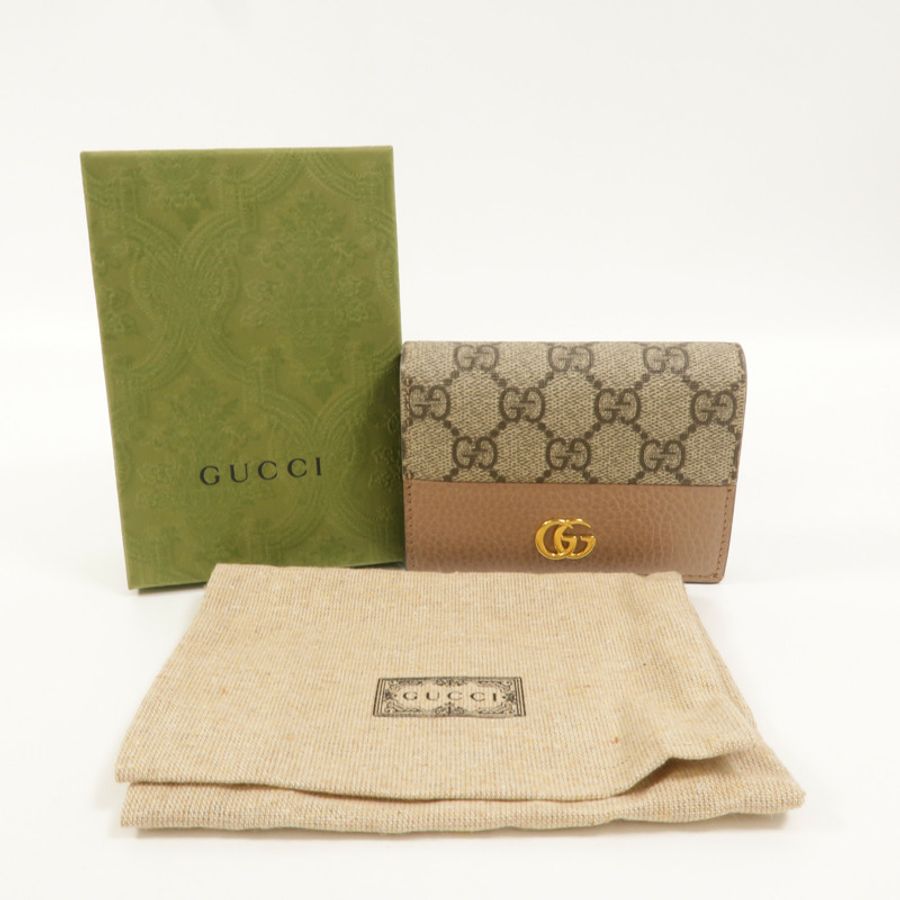 GUCCI 塗層帆布GG Marmont Wallet錢包-10