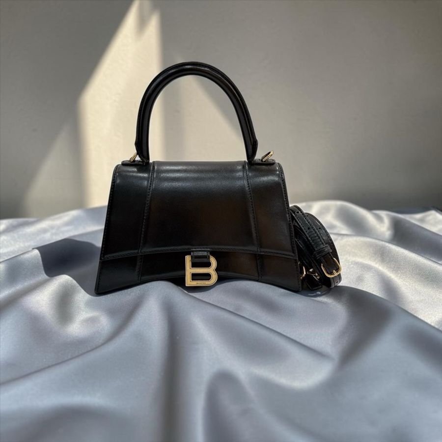 莉亞精品♡ Balenciaga 沙漏包 S號 黑金色 二手美包-0