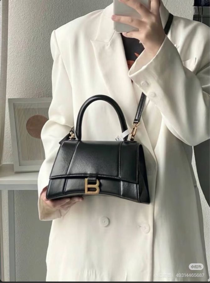 莉亞精品♡ Balenciaga 沙漏包 S號 黑金色 二手美包-1