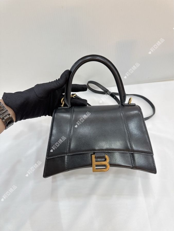莉亞精品♡ Balenciaga 沙漏包 S號 黑金色 二手美包-2