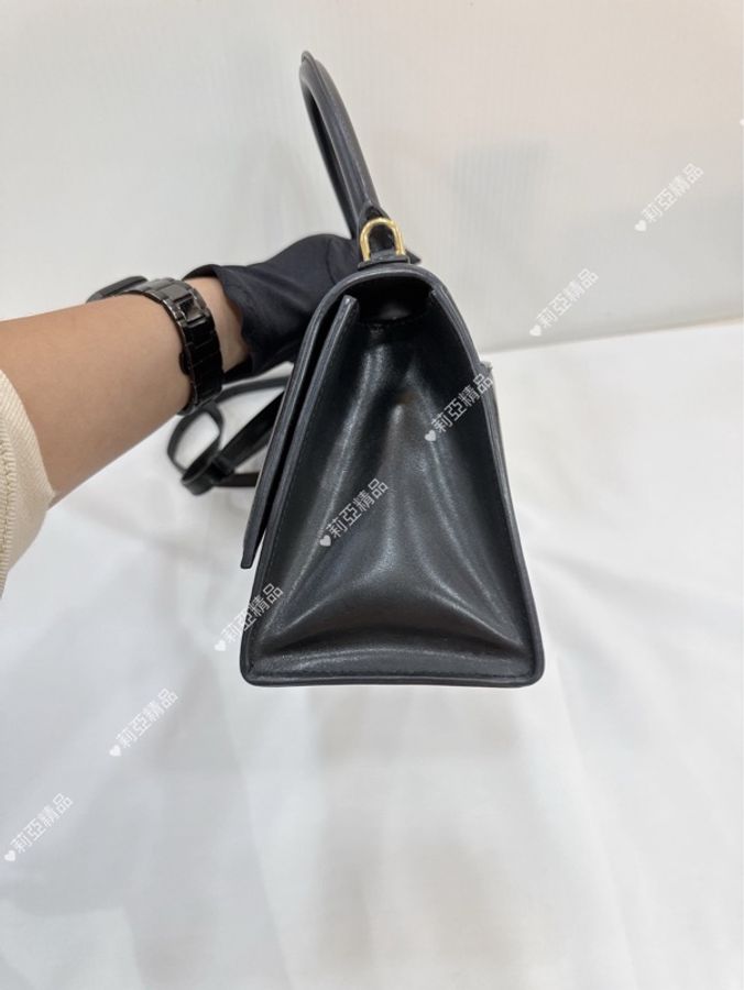 莉亞精品♡ Balenciaga 沙漏包 S號 黑金色 二手美包-4