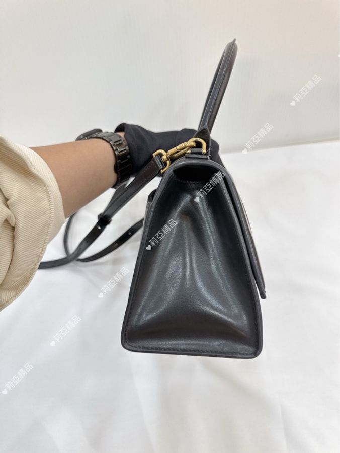 莉亞精品♡ Balenciaga 沙漏包 S號 黑金色 二手美包-5