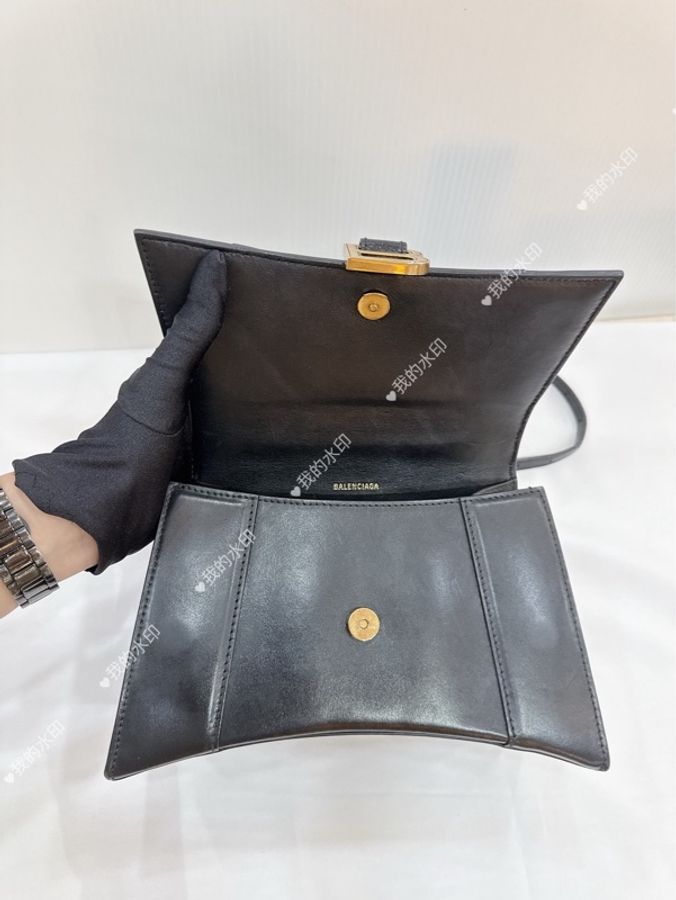 莉亞精品♡ Balenciaga 沙漏包 S號 黑金色 二手美包-14