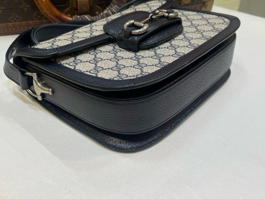 Gucci 古馳 Horsebit 1955中號 深藍包 肩帶可調節 附件 尺寸:25*18cm-3
