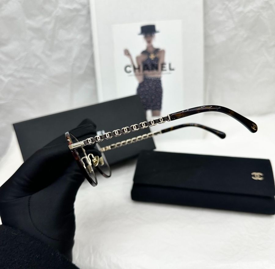 【明星同款🤓全套有盒✨】Chanel c429玳瑁琥珀素顏 平光 近視眼鏡-2