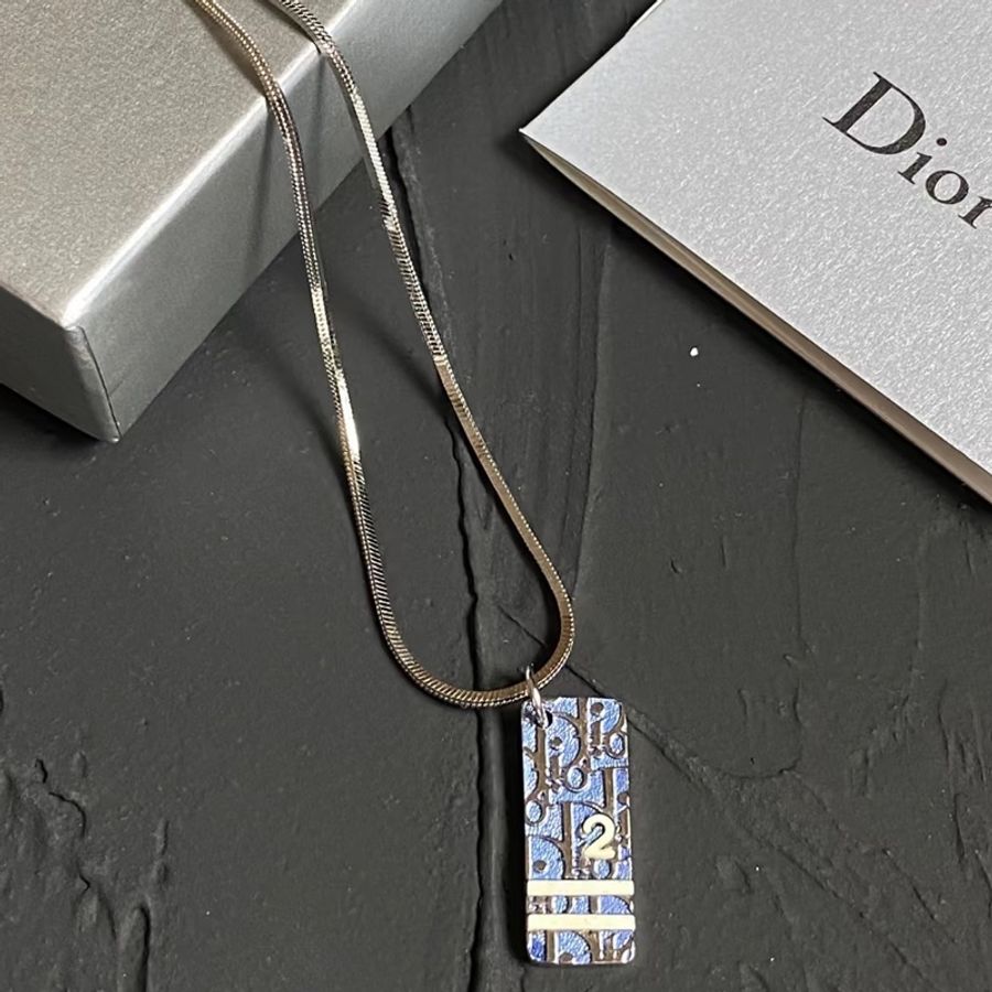 Dior • 經典寶寶藍琺瑯老花項鍊-2