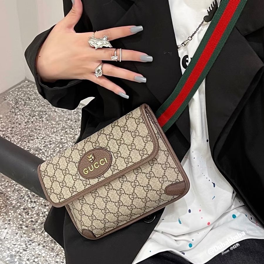 🌷裸包優惠! Gucci 古馳 虎頭老花腰包-7