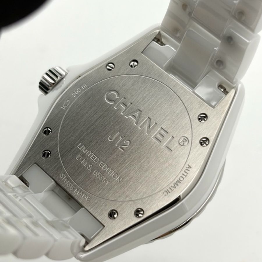 Chanel香奈兒J12系列H4862,白陶瓷材質,表徑38mm,鏡面錶盤 自動機械女表-8