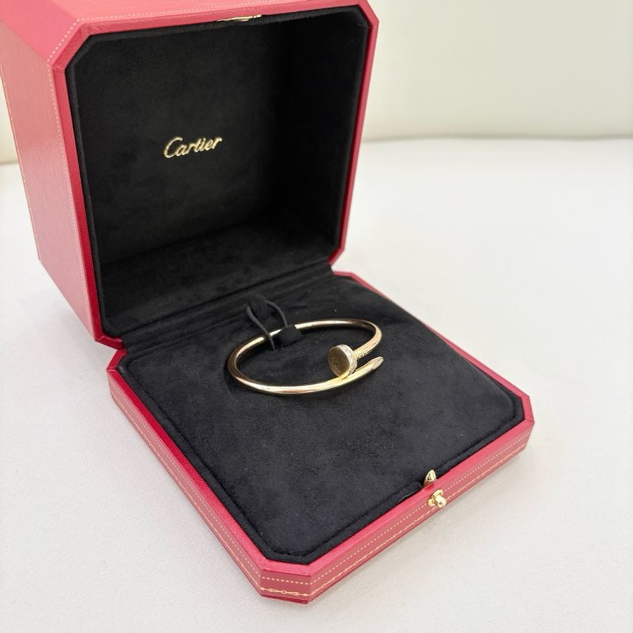【震撼撿漏價👍🏻全網最便宜💫】Cartier/卡地亞 鑽石玫瑰金釘子手鐲 16號-3