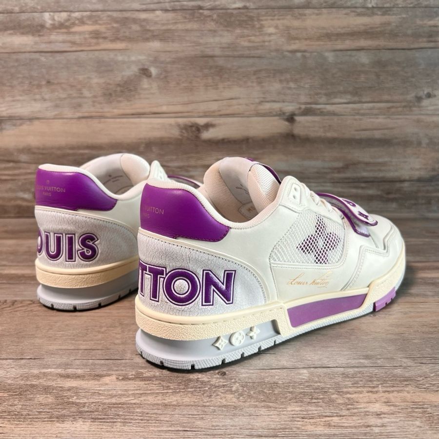 Louis Vuitton路易威登 trainer 白紫 魔術貼 42.5碼,97新-2
