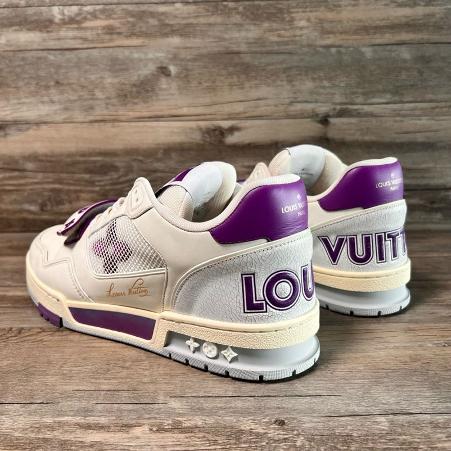 Louis Vuitton路易威登 trainer 白紫 魔術貼 42.5碼,97新-3