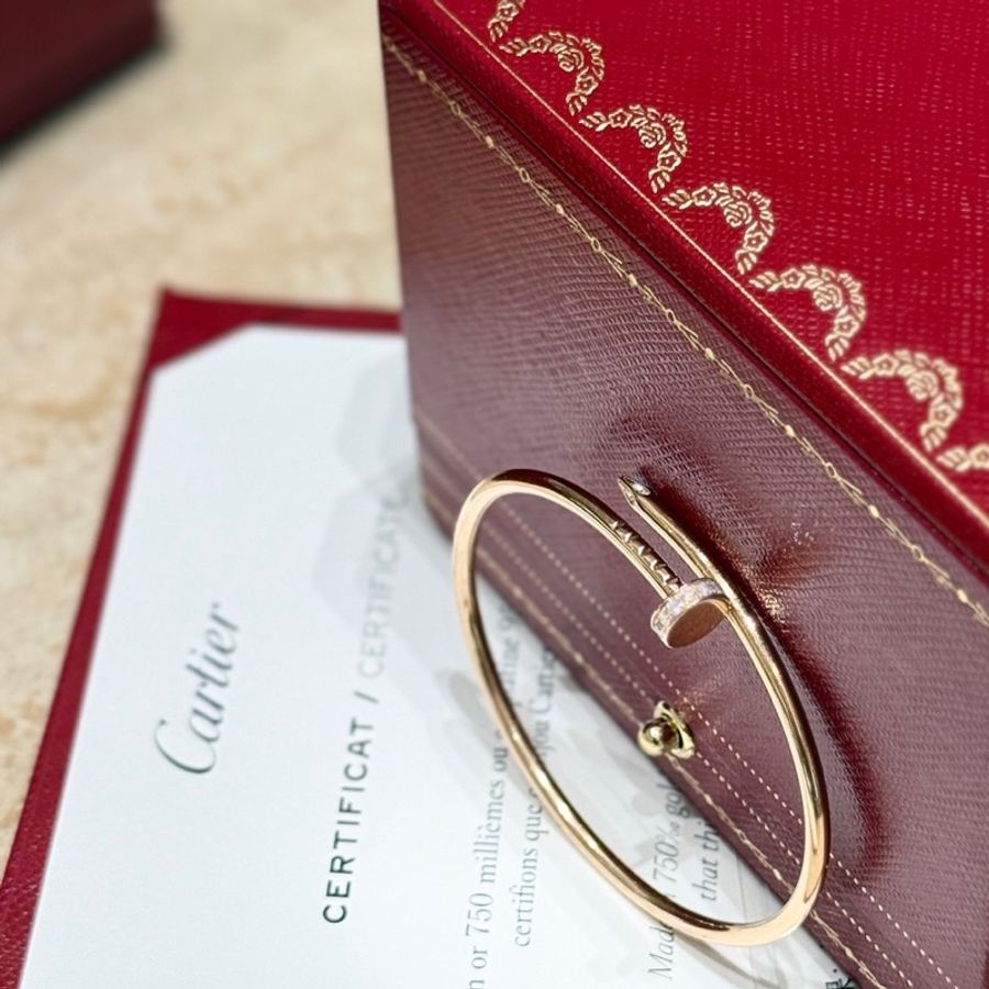 【震撼撿漏價👍🏻全網最便宜💫】Cartier/卡地亞 窄版釘子18K玫瑰金手鐲 15碼-2
