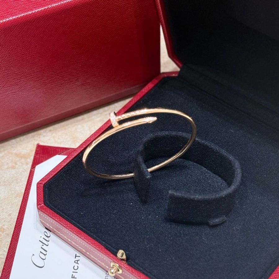 【震撼撿漏價👍🏻全網最便宜💫】Cartier/卡地亞 窄版釘子18K玫瑰金手鐲 15碼-3