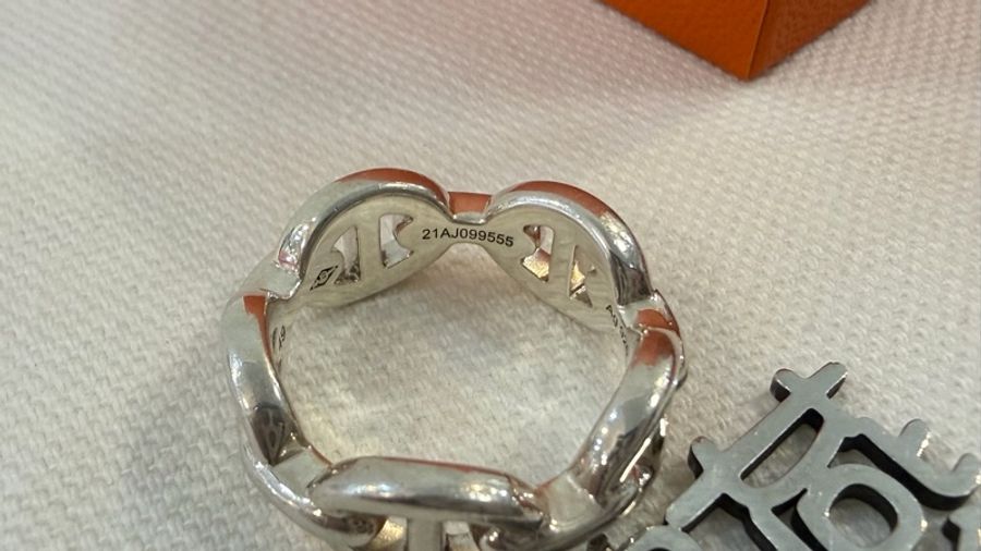 美兔精品 Hermes 925銀豬鼻子戒子 49號-3
