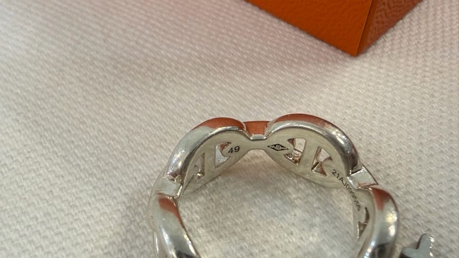 美兔精品 Hermes 925銀豬鼻子戒子 49號-5