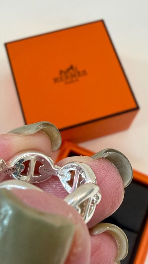 美兔精品 Hermes 925銀豬鼻子戒子 49號-11