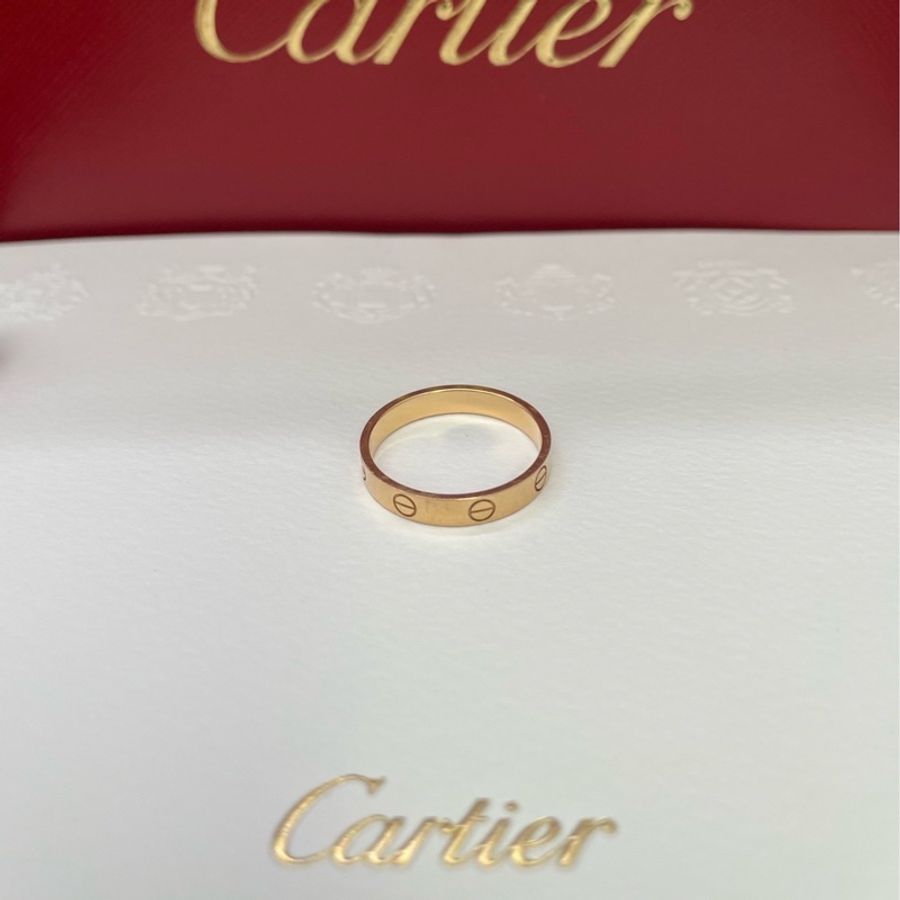 【震撼撿漏價👍🏻全網最便宜💫】Cartier/卡地亞 玫瑰金 Love戒指 窄版 圈號52-6