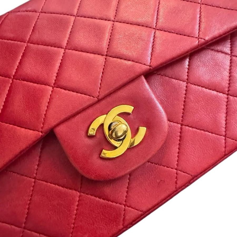 Chanel香奈兒菱格紋雙C扣鏈條包-15