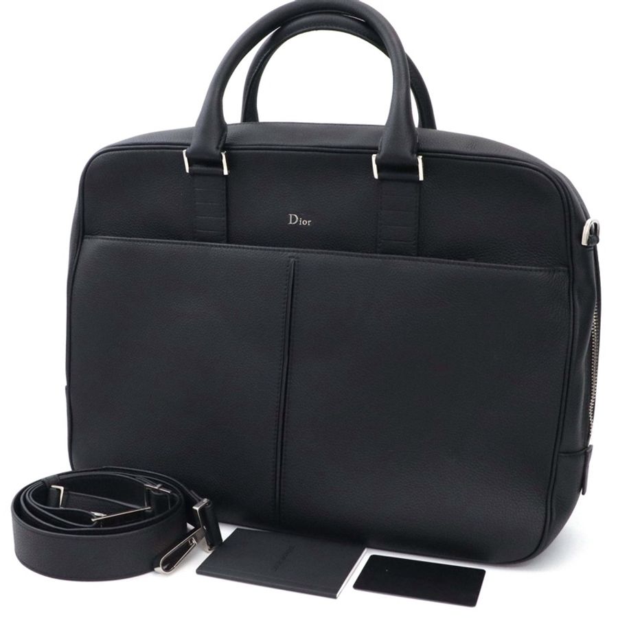 Dior 迪奧 Homme系列純色牛皮公文包 尺寸40*29*9 附件 肩帶 卡-0