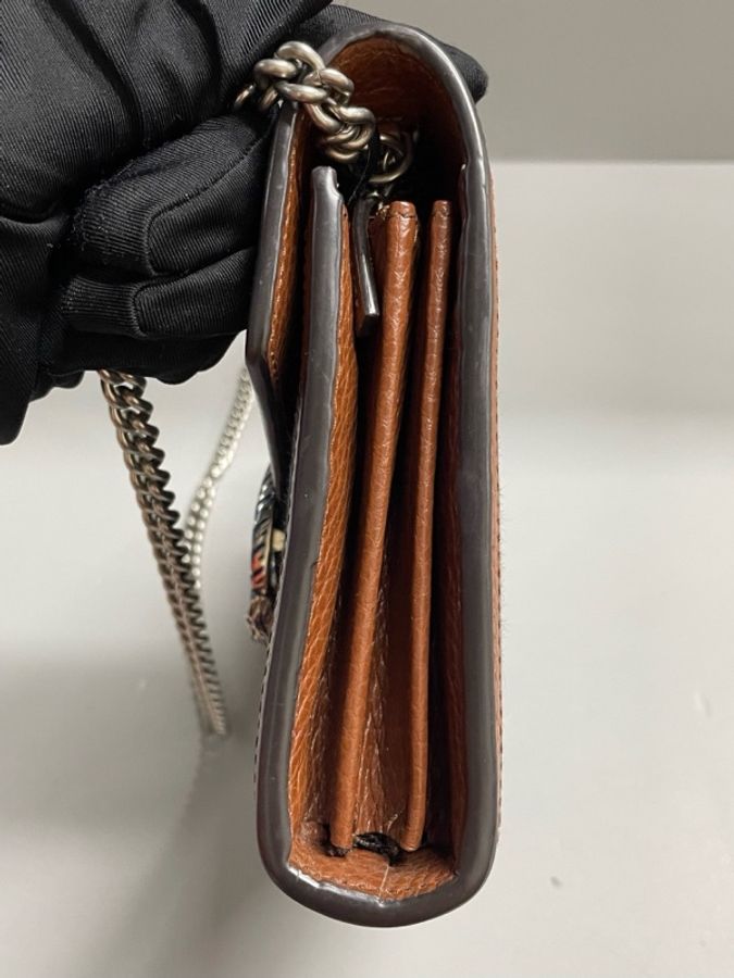 Gucci 古馳酒神 woc 藍色單寧 鏈條包 斜挎包單肩包 附件:塵袋 ,尺寸:20*6*13-4