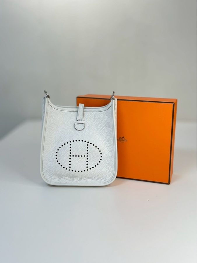 Hermès|mini Evelyne 蘑菇白-0