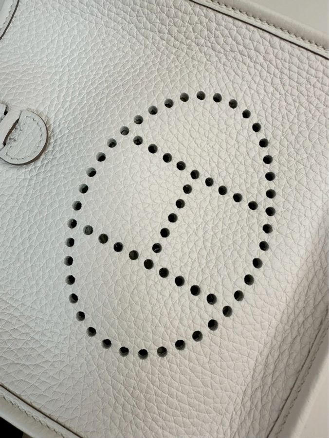 Hermès|mini Evelyne 蘑菇白-2