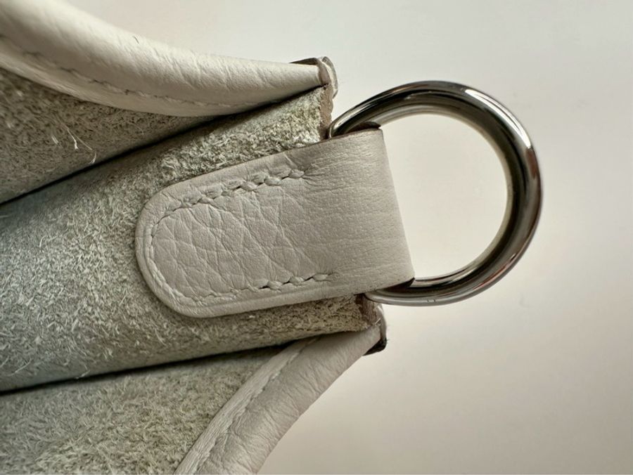 Hermès|mini Evelyne 蘑菇白-4