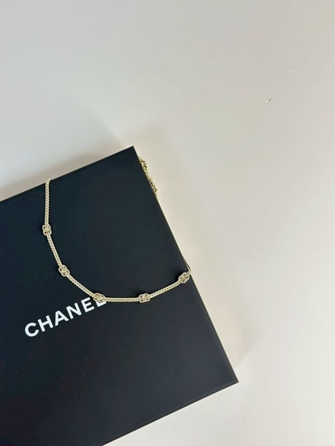 CHANEL| 五花蛇骨項鍊 淡金-1