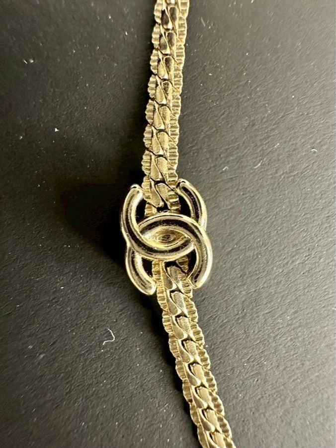 CHANEL| 五花蛇骨項鍊 淡金-2