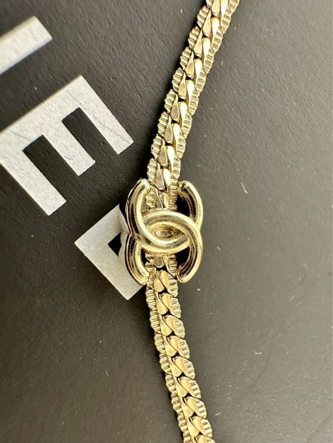 CHANEL| 五花蛇骨項鍊 淡金-3