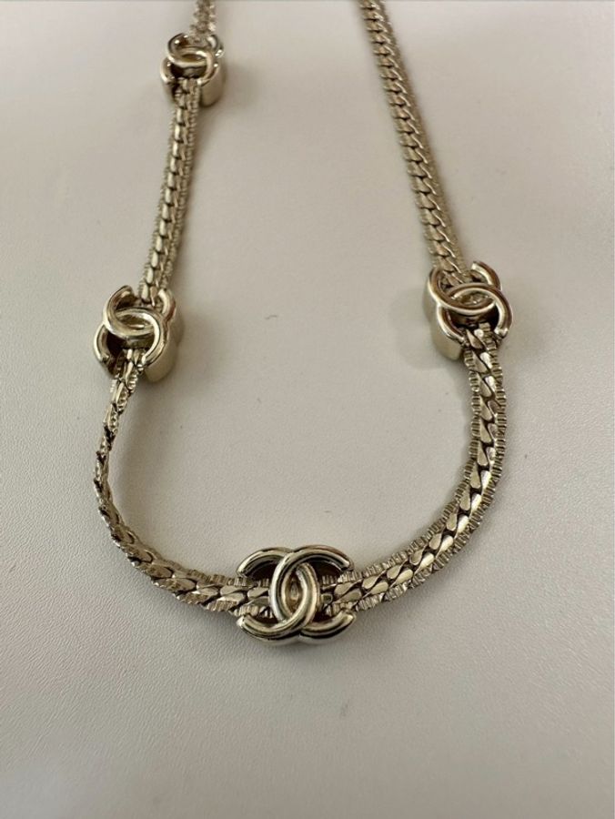 CHANEL| 五花蛇骨項鍊 淡金-9