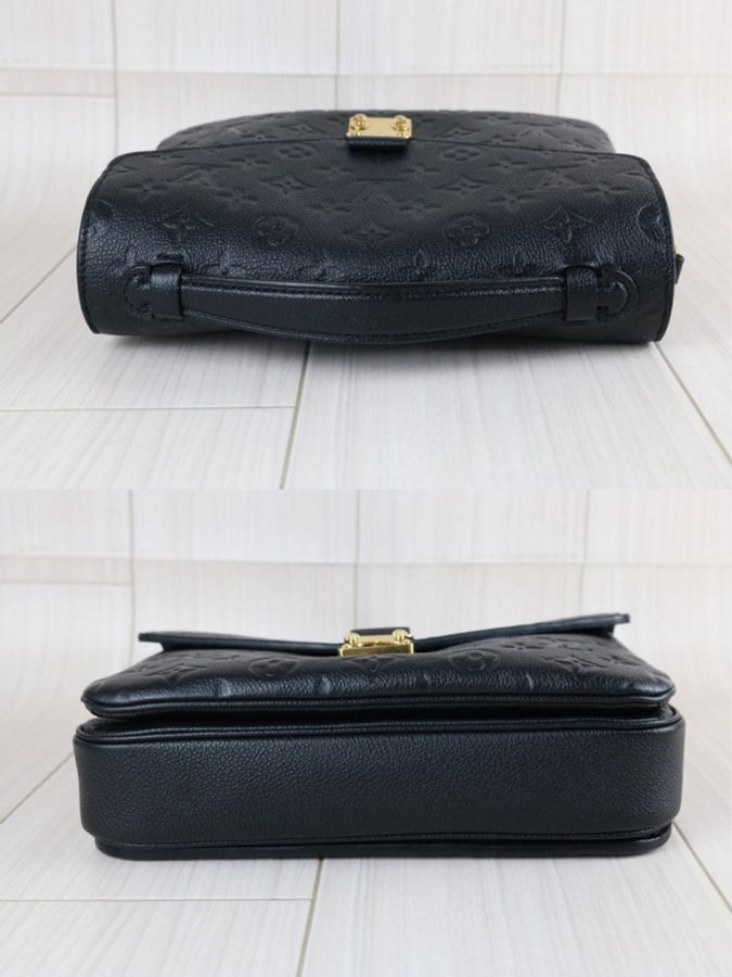 「JL精品代購」98新 LV metis黑色全皮老花壓紋郵差包-5
