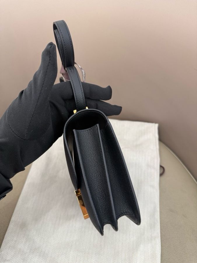 閒置 Hermes 愛馬仕 黑金康康19 ep皮 w刻-3
