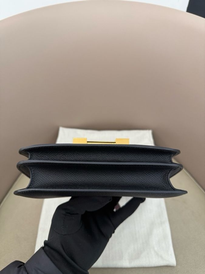 閒置 Hermes 愛馬仕 黑金康康19 ep皮 w刻-4