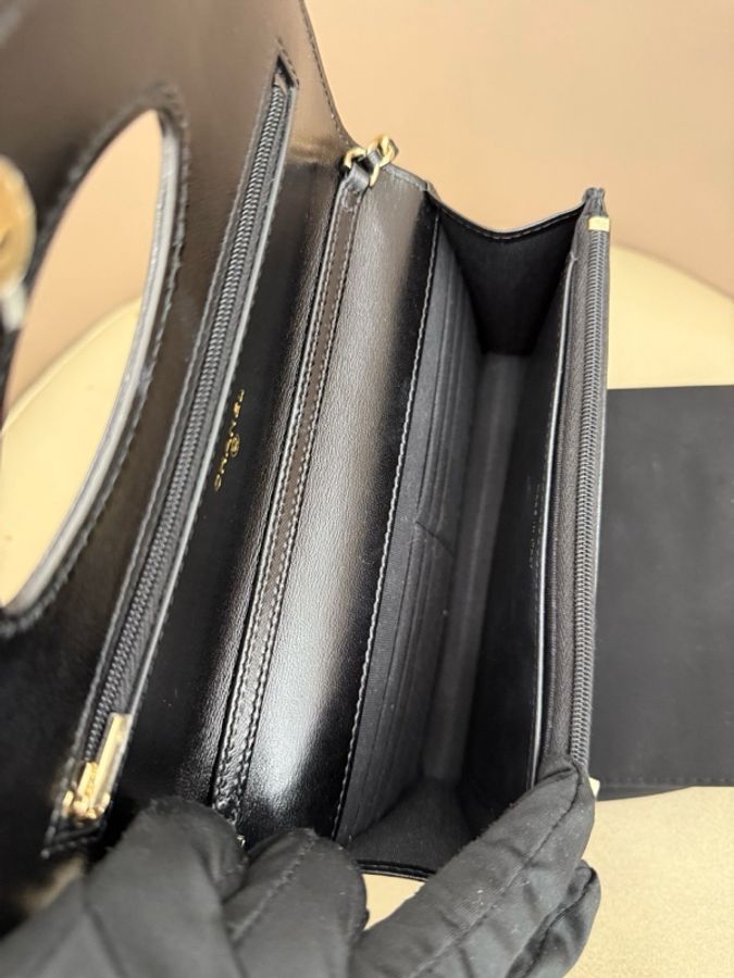 Chanel 香奈兒 24c新款黑金31bag woc鏈條包 芯片款-7