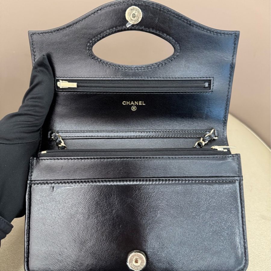 Chanel 香奈兒 24c新款黑金31bag woc鏈條包 芯片款-8